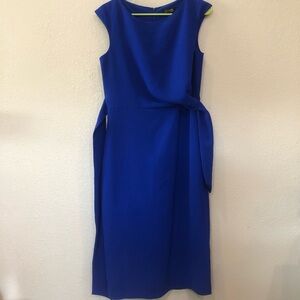 Tahari ASL Women Cobalt Blue Side Tide Crepe Sheath Dress Size 6 Pre-Owned